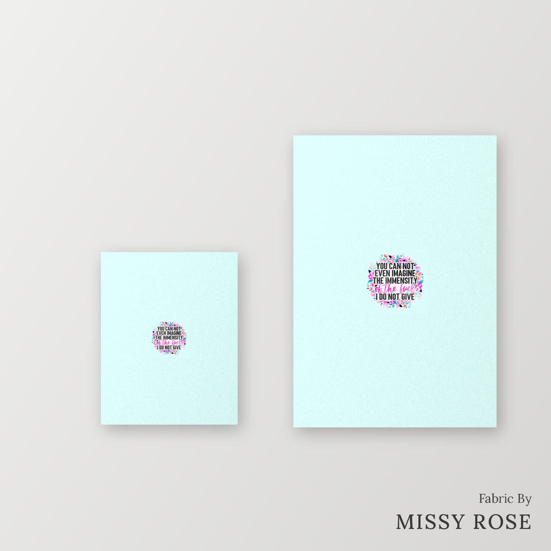 Profanity Fabric Panel 185 – universal and adult panel sizes side by side | Fabric by Missy Rose