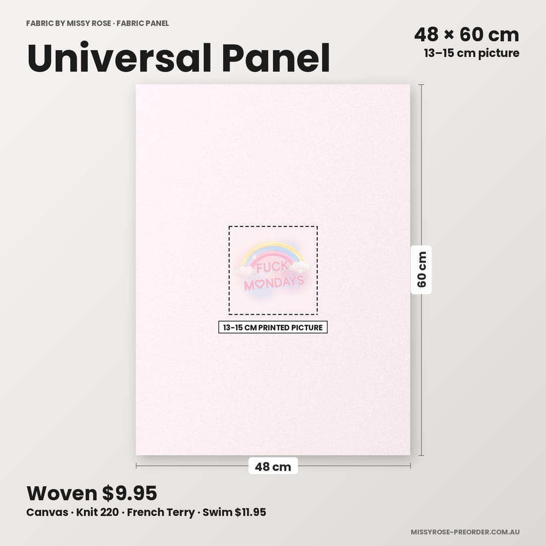 Profanity Fabric Panel 188 universal panel sizing – 13–15 cm printed picture on 48 × 60 cm fabric | Fabric by Missy Rose