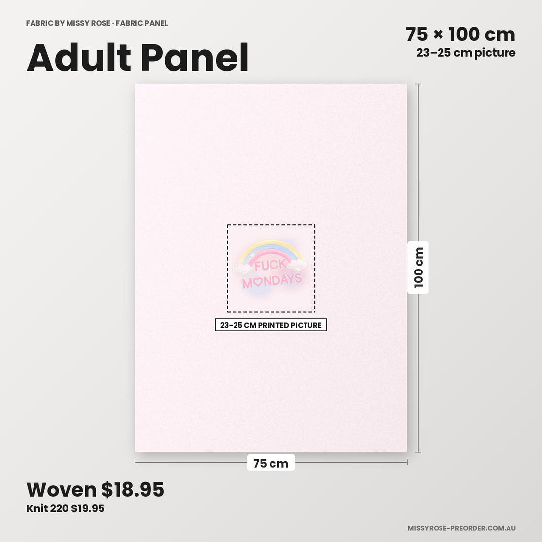 Profanity Fabric Panel 188 adult panel sizing – 23–25 cm printed picture on 75 × 100 cm fabric | Fabric by Missy Rose