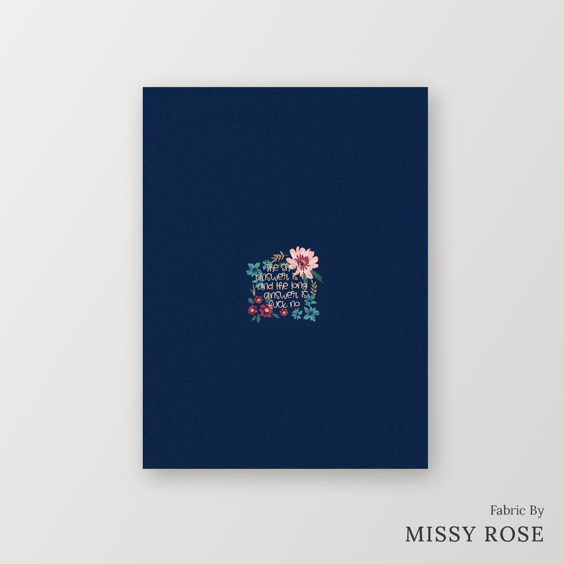 Profanity Fabric Panel 189 – printed fabric panel with centred picture, custom printed to order | Fabric by Missy Rose
