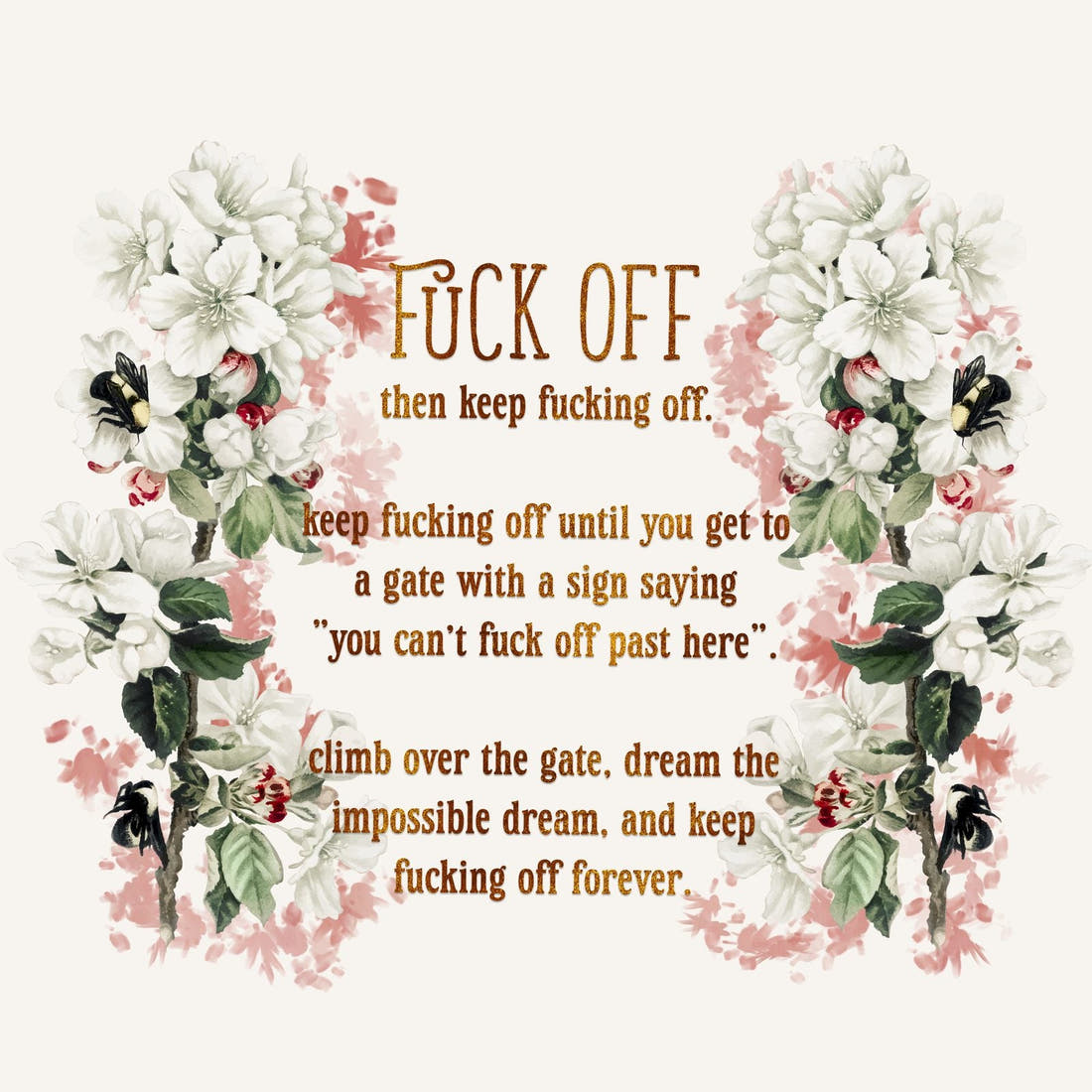 Profanity Fabric Panel 190 – full artwork close-up of the printed picture | Fabric by Missy Rose