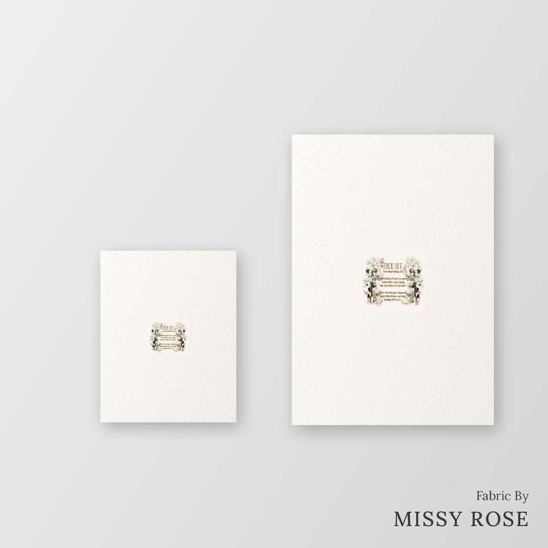 Profanity Fabric Panel 190 – universal and adult panel sizes side by side | Fabric by Missy Rose