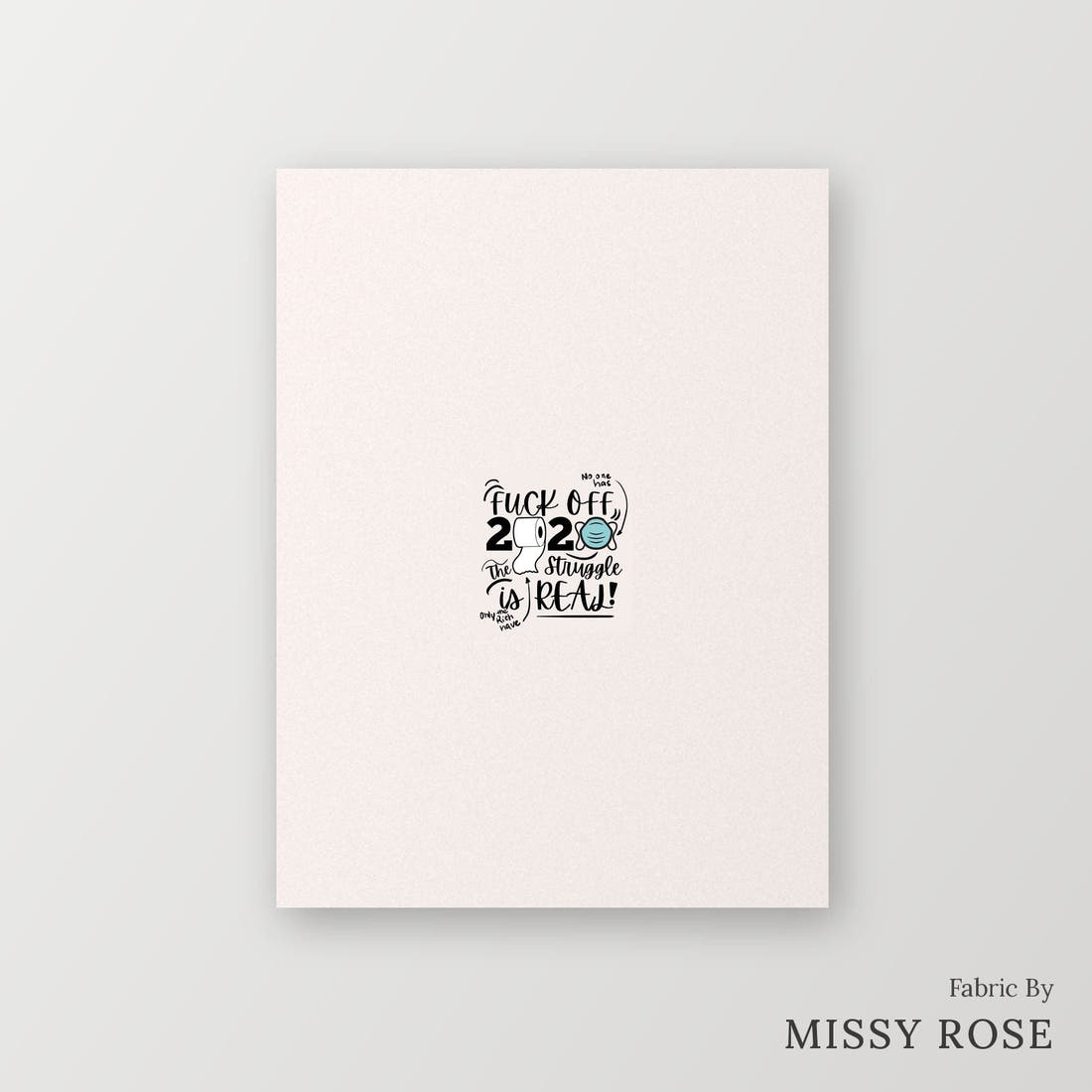Profanity Fabric Panel 191 – printed fabric panel with centred picture, custom printed to order | Fabric by Missy Rose