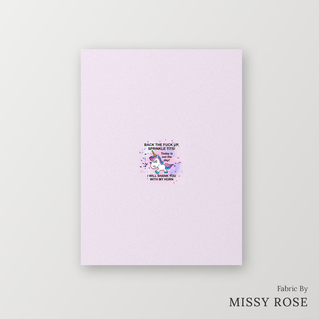 Profanity Fabric Panel 194 – printed fabric panel with centred picture, custom printed to order | Fabric by Missy Rose