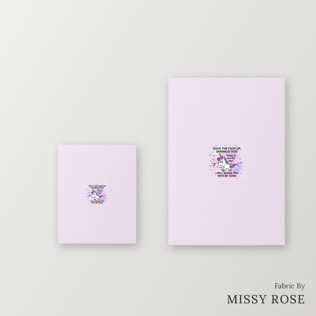 Profanity Fabric Panel 194 – universal and adult panel sizes side by side | Fabric by Missy Rose