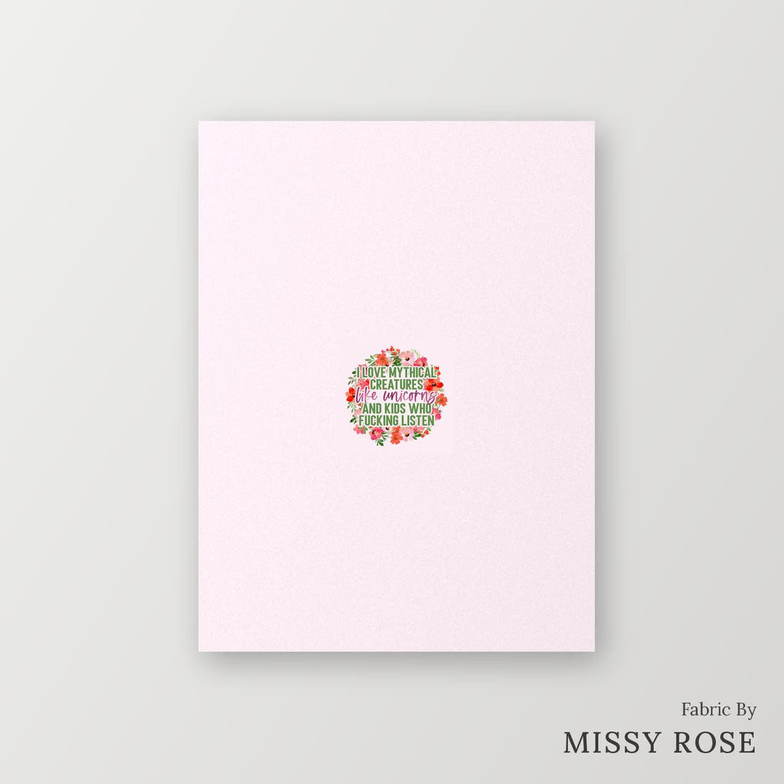 Profanity Fabric Panel 196 – printed fabric panel with centred picture, custom printed to order | Fabric by Missy Rose