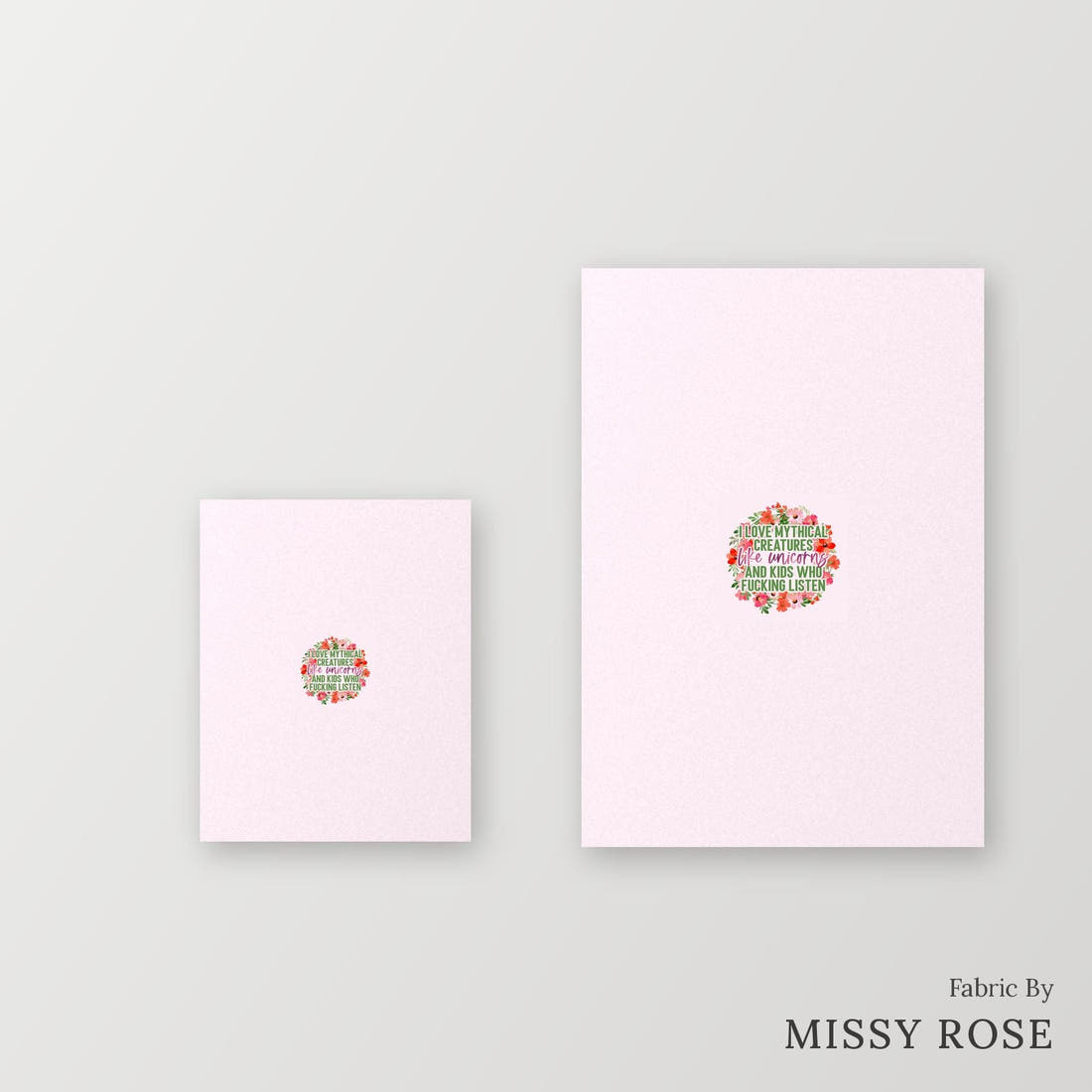 Profanity Fabric Panel 196 – universal and adult panel sizes side by side | Fabric by Missy Rose