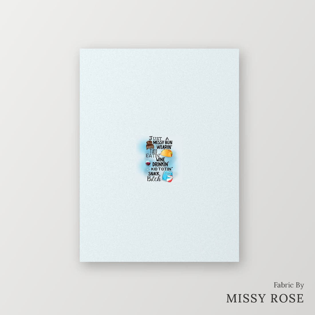Profanity Fabric Panel 197 – printed fabric panel with centred picture, custom printed to order | Fabric by Missy Rose