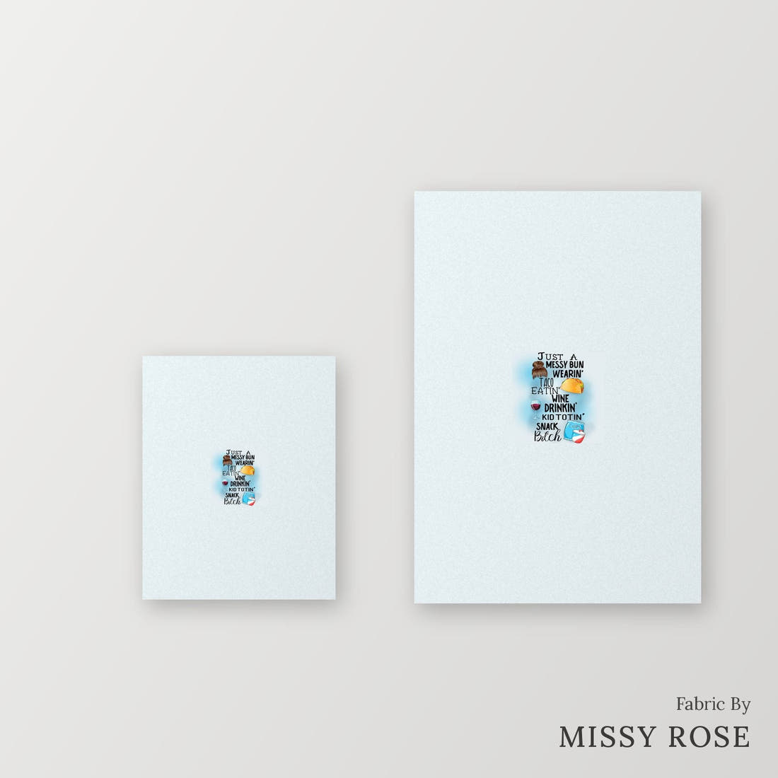 Profanity Fabric Panel 197 – universal and adult panel sizes side by side | Fabric by Missy Rose