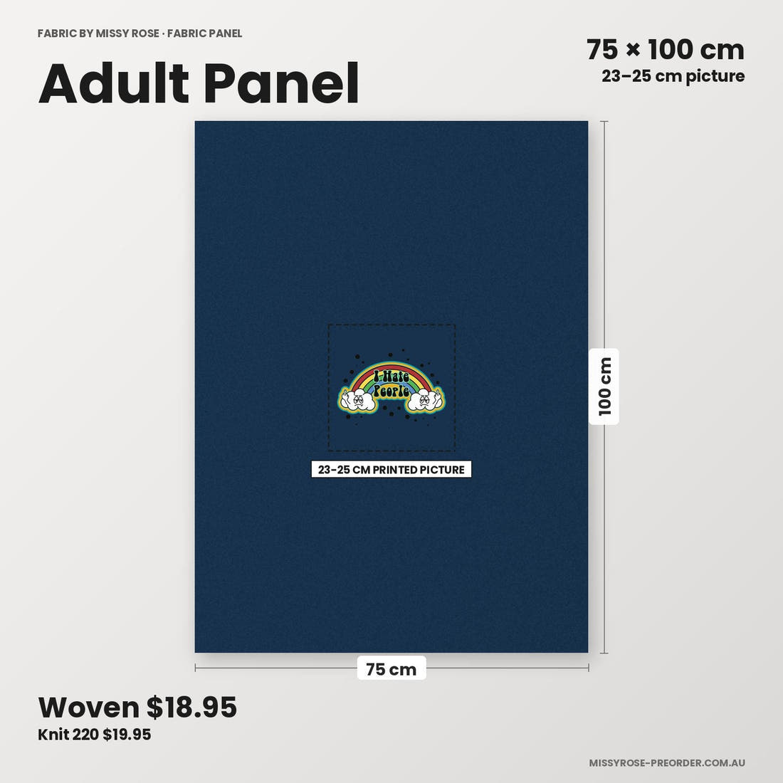 Profanity Fabric Panel 199 adult panel sizing – 23–25 cm printed picture on 75 × 100 cm fabric | Fabric by Missy Rose