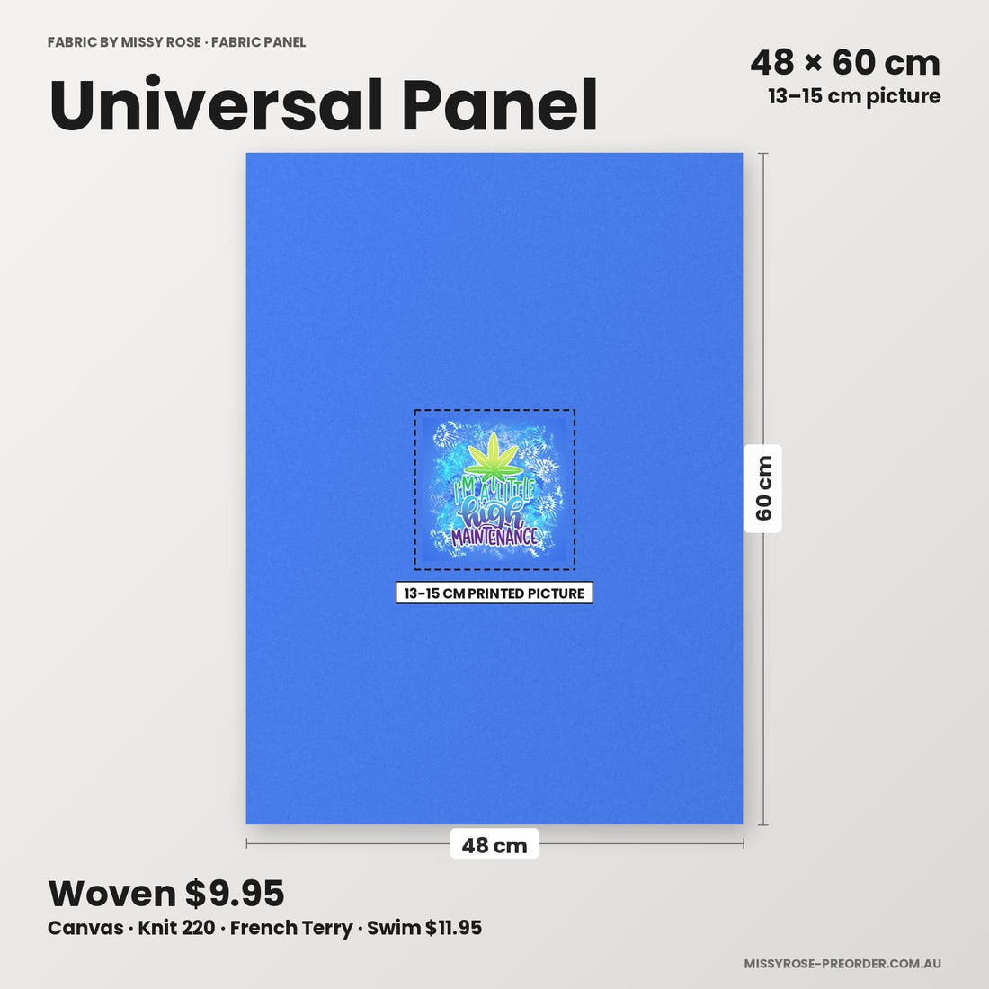 Profanity Fabric Panel 200 universal panel sizing – 13–15 cm printed picture on 48 × 60 cm fabric | Fabric by Missy Rose