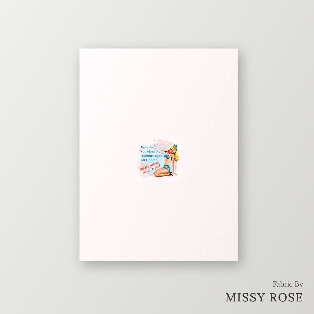 Profanity Fabric Panel 202 – printed fabric panel with centred picture, custom printed to order | Fabric by Missy Rose
