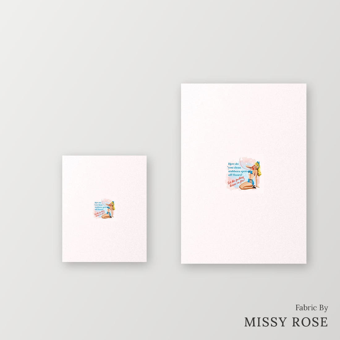 Profanity Fabric Panel 202 – universal and adult panel sizes side by side | Fabric by Missy Rose