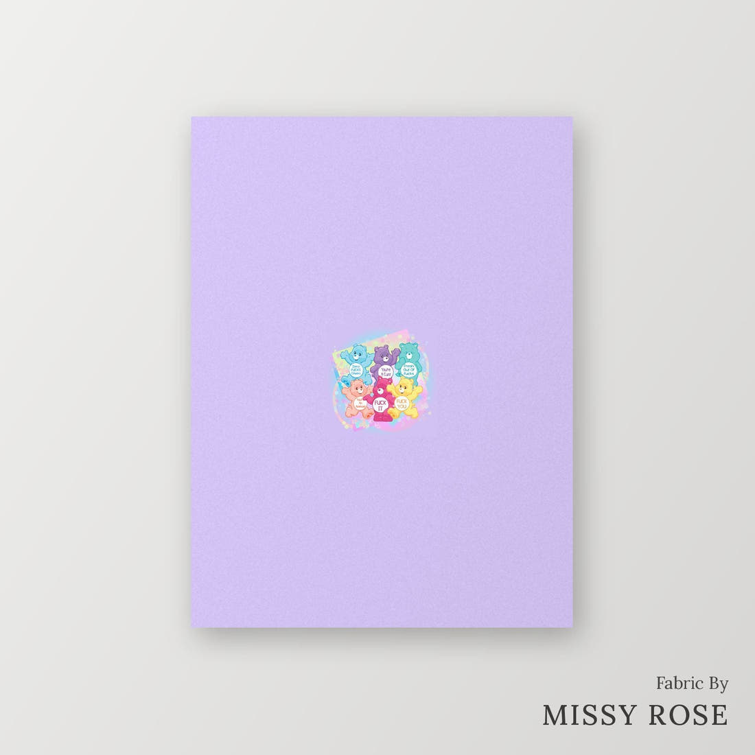 Profanity Fabric Panel 21 – printed fabric panel with centred picture, custom printed to order | Fabric by Missy Rose