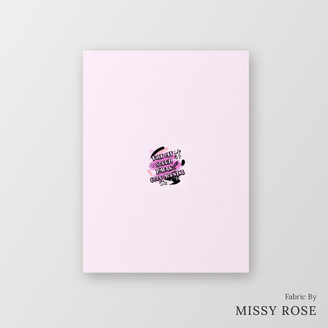 Profanity Fabric Panel 210 – printed fabric panel with centred picture, custom printed to order | Fabric by Missy Rose