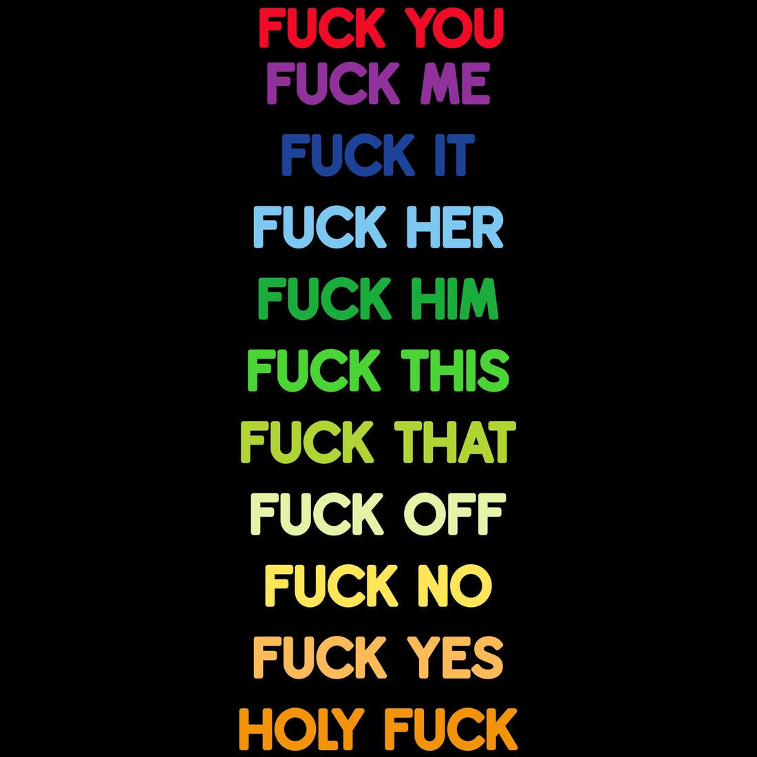 Profanity Fabric Panel 212 – full artwork close-up of the printed picture | Fabric by Missy Rose