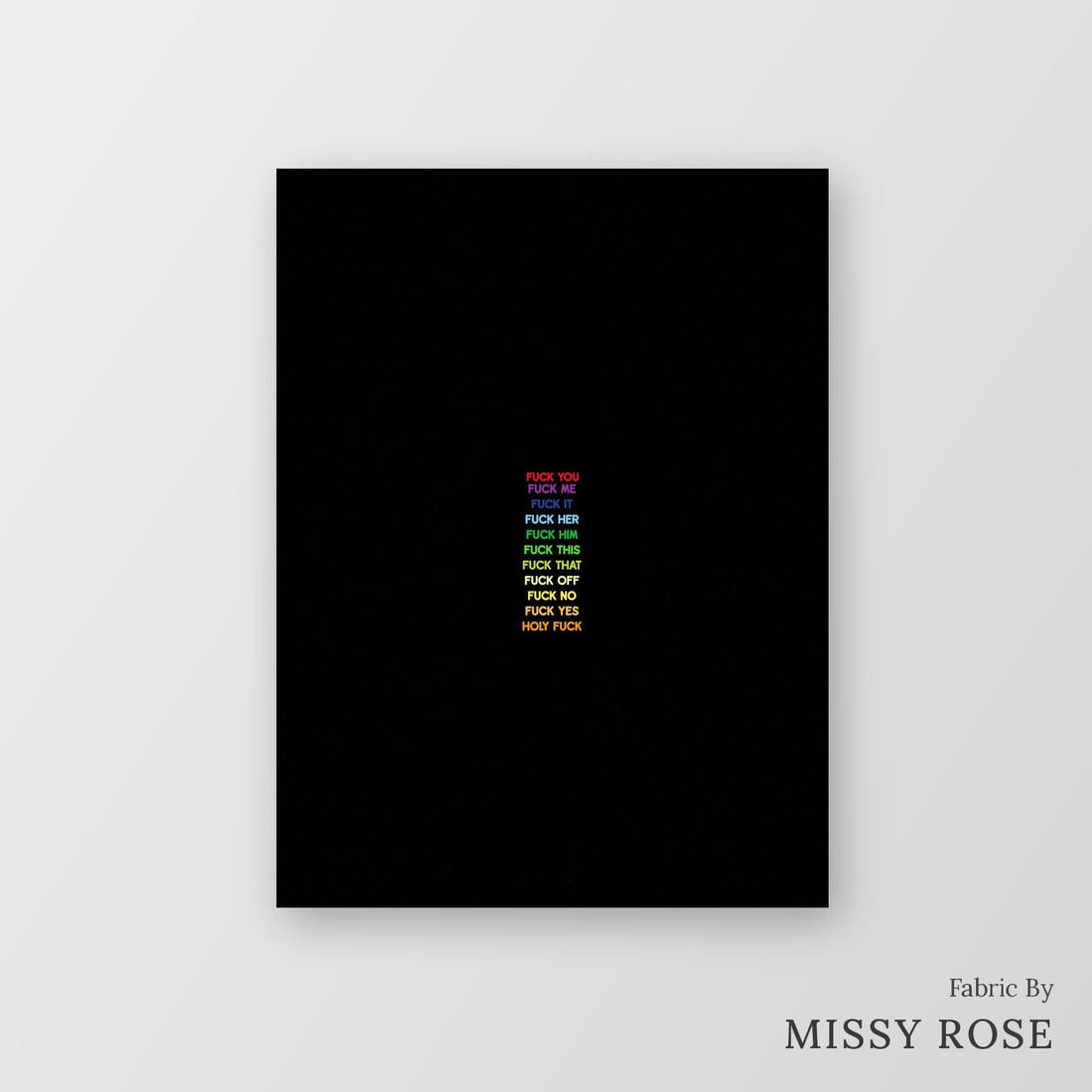 Profanity Fabric Panel 212 – printed fabric panel with centred picture, custom printed to order | Fabric by Missy Rose