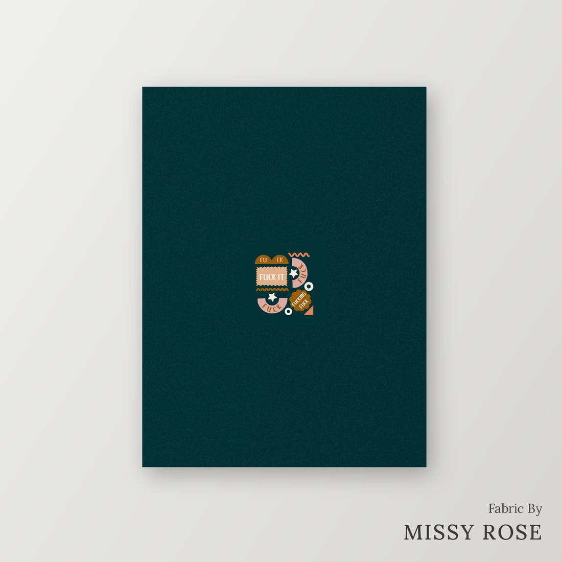 Profanity Fabric Panel 213 – printed fabric panel with centred picture, custom printed to order | Fabric by Missy Rose