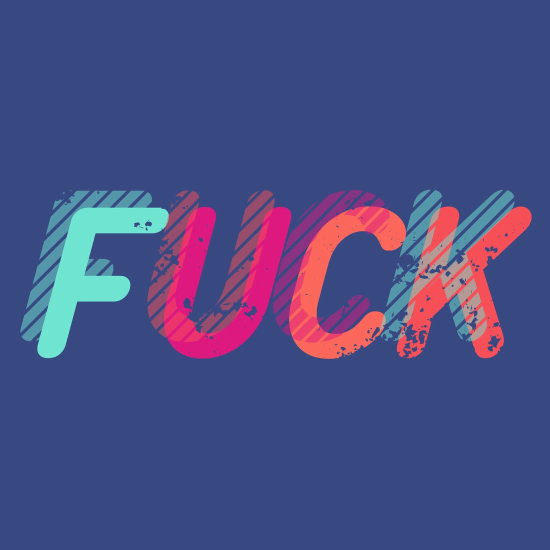 Profanity Fabric Panel 214 – full artwork close-up of the printed picture | Fabric by Missy Rose