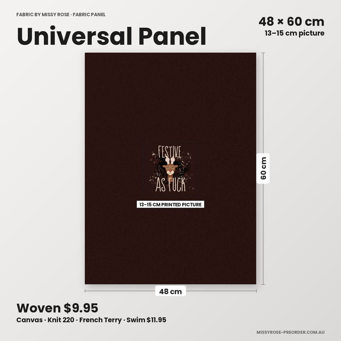 Profanity Fabric Panel 216 universal panel sizing – 13–15 cm printed picture on 48 × 60 cm fabric | Fabric by Missy Rose