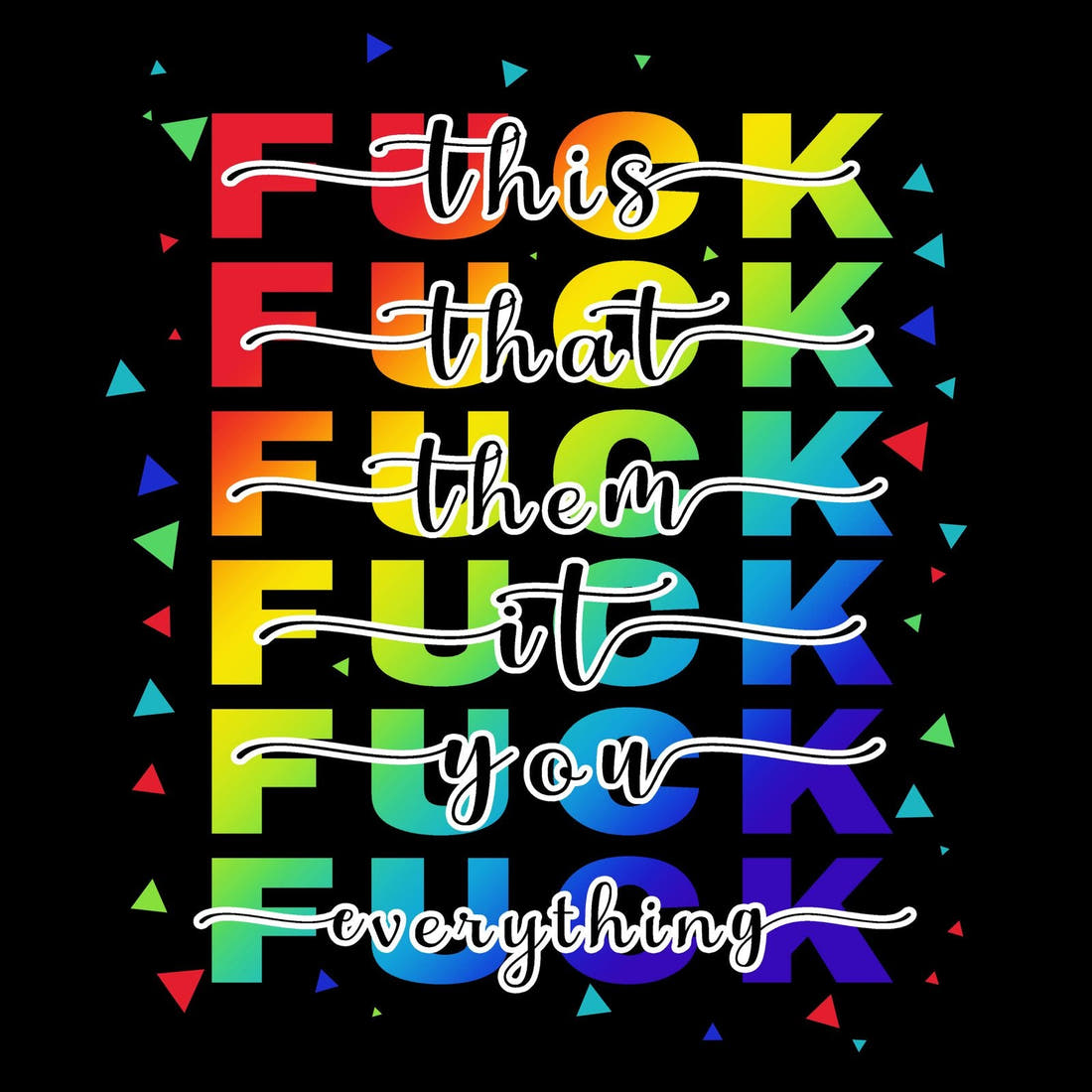 Profanity Fabric Panel 217 – full artwork close-up of the printed picture | Fabric by Missy Rose