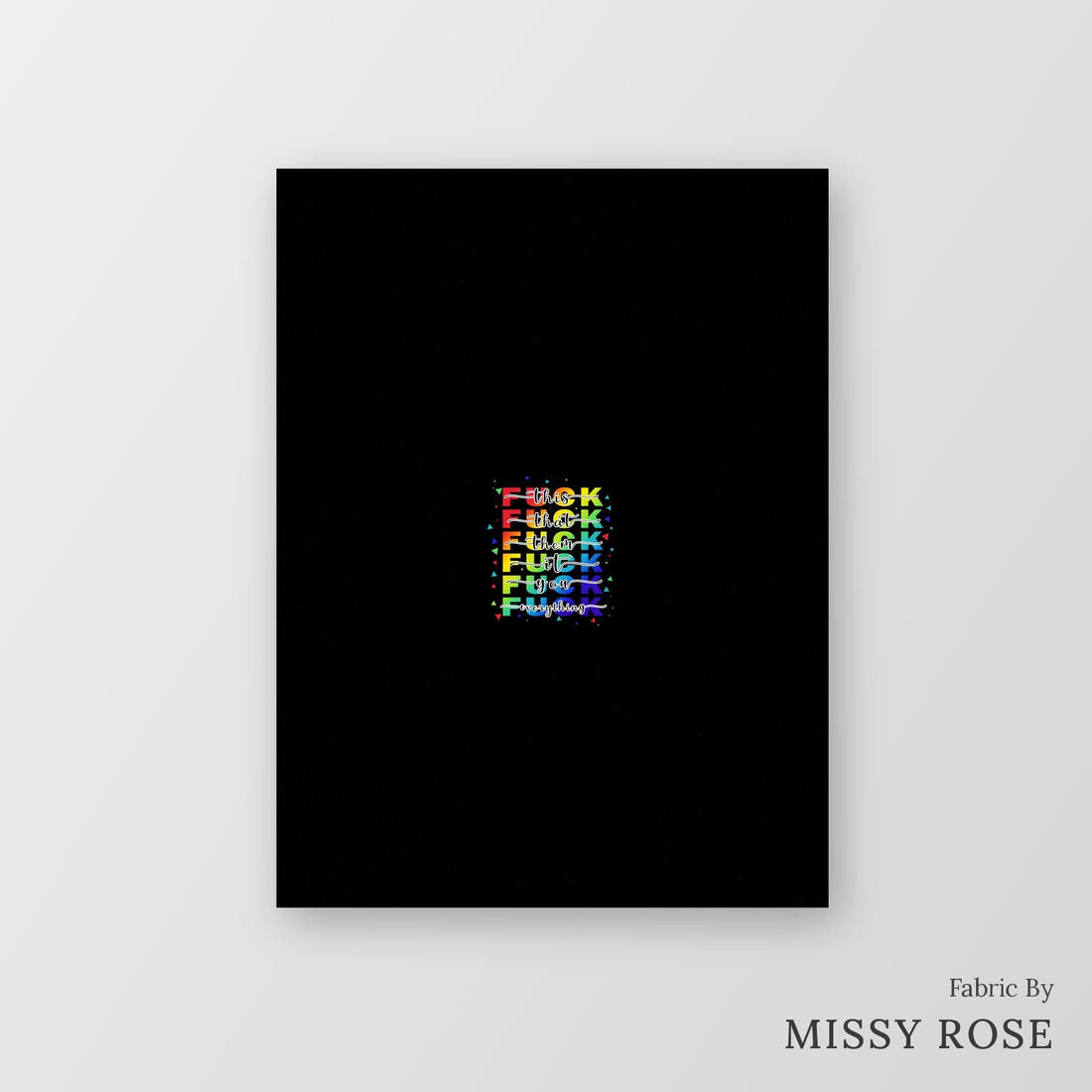 Profanity Fabric Panel 217 – printed fabric panel with centred picture, custom printed to order | Fabric by Missy Rose