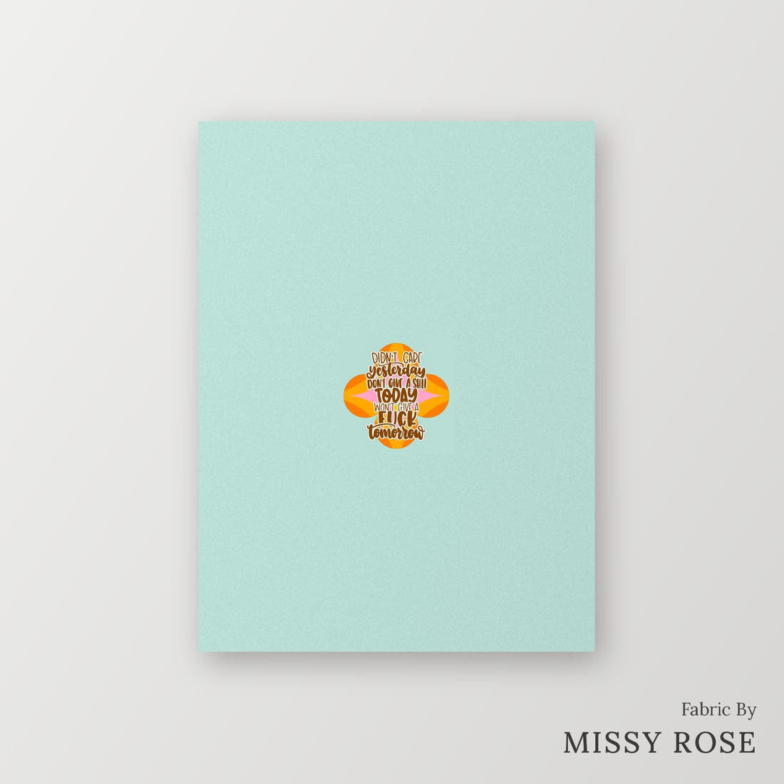 Profanity Fabric Panel 218 – printed fabric panel with centred picture, custom printed to order | Fabric by Missy Rose