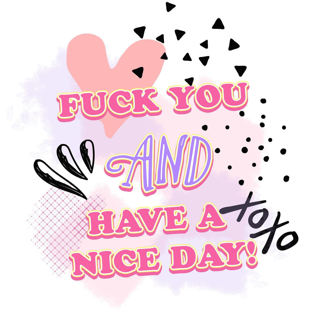 Profanity Fabric Panel 219 – full artwork close-up of the printed picture | Fabric by Missy Rose