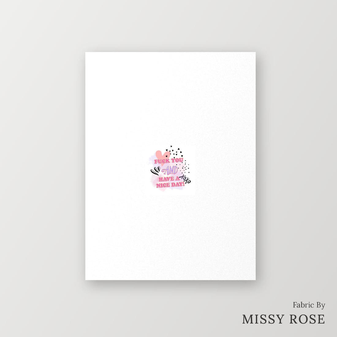 Profanity Fabric Panel 219 – printed fabric panel with centred picture, custom printed to order | Fabric by Missy Rose