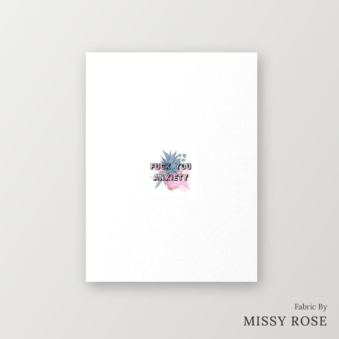 Profanity Fabric Panel 220 – printed fabric panel with centred picture, custom printed to order | Fabric by Missy Rose
