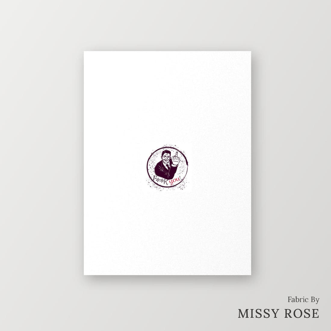 Profanity Fabric Panel 222 – printed fabric panel with centred picture, custom printed to order | Fabric by Missy Rose