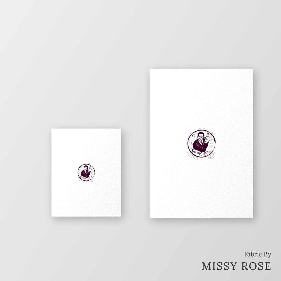 Profanity Fabric Panel 222 – universal and adult panel sizes side by side | Fabric by Missy Rose