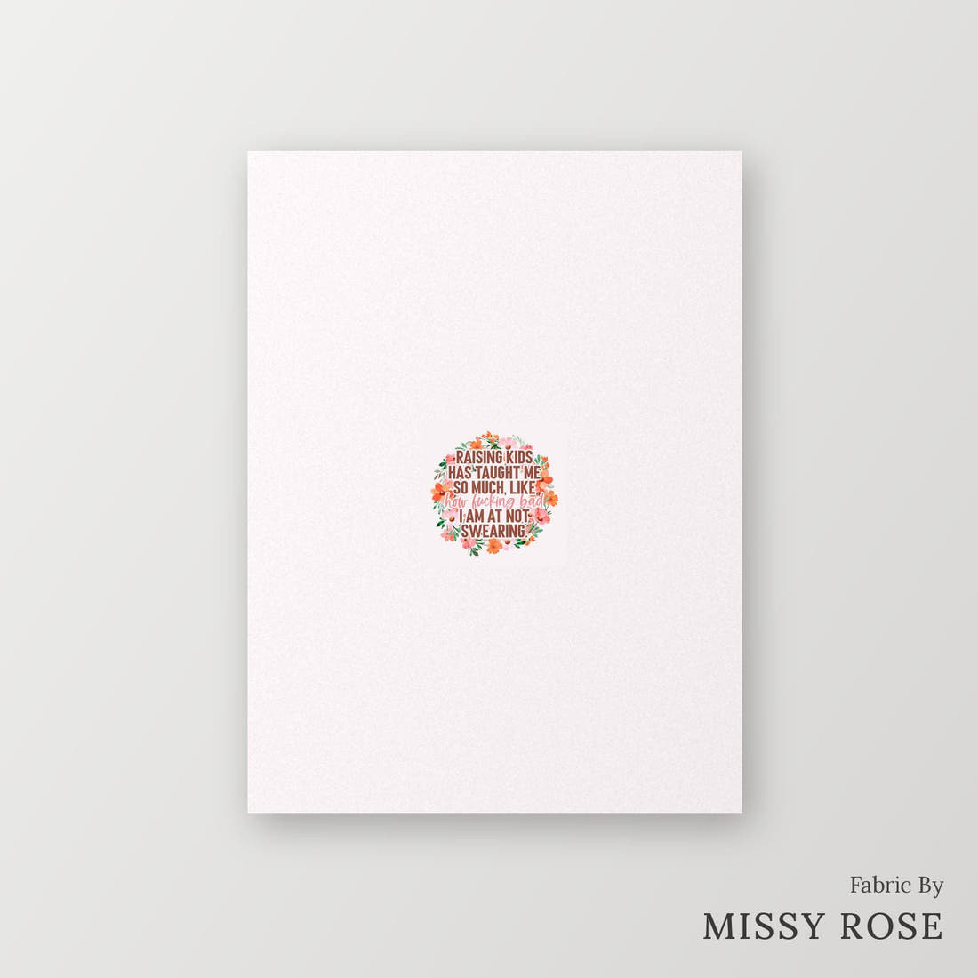 Profanity Fabric Panel 224 – printed fabric panel with centred picture, custom printed to order | Fabric by Missy Rose