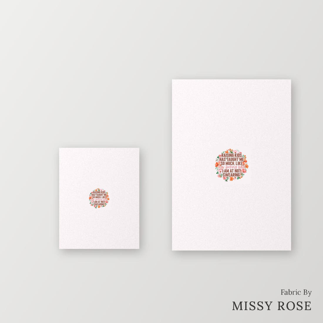 Profanity Fabric Panel 224 – universal and adult panel sizes side by side | Fabric by Missy Rose
