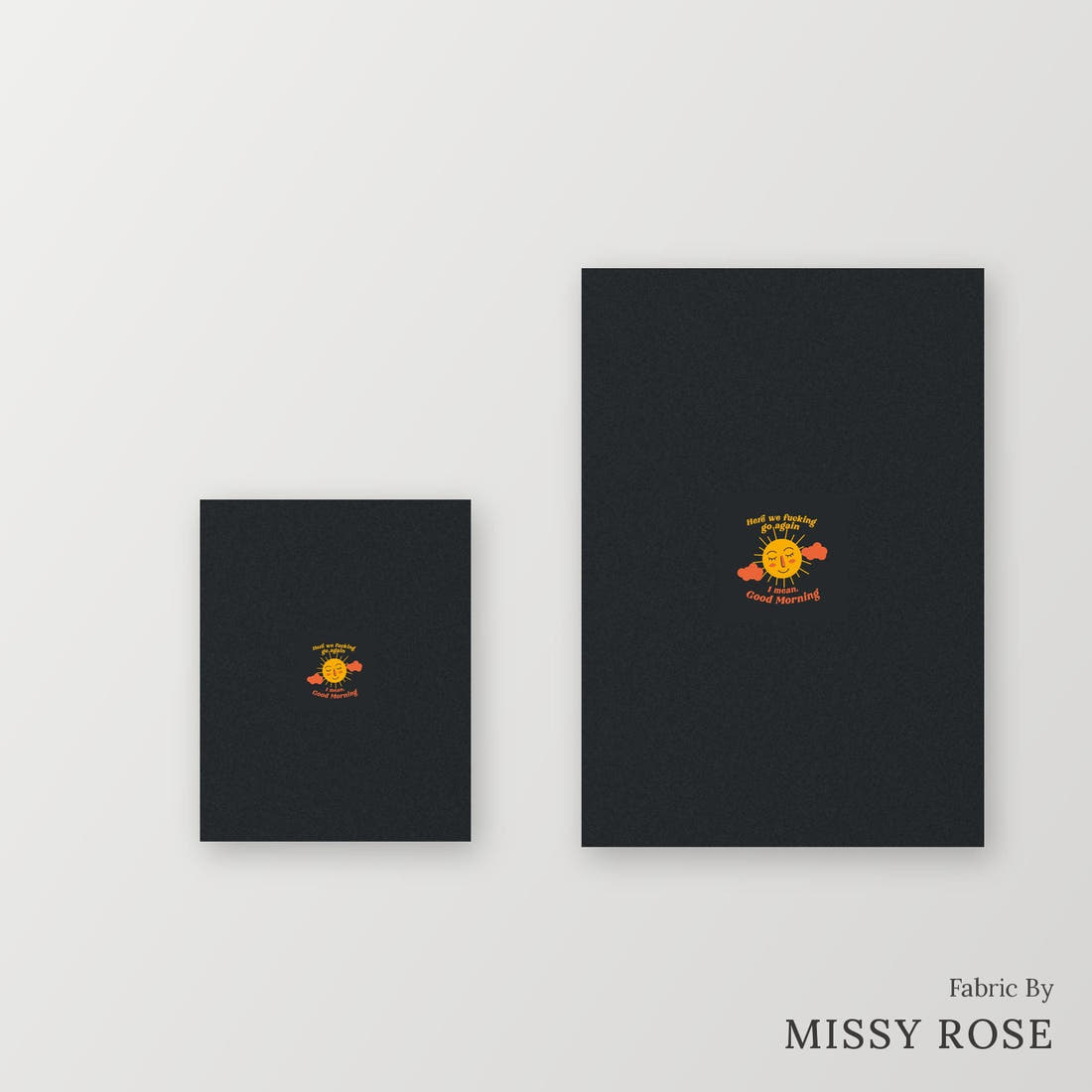 Profanity Fabric Panel 225 – universal and adult panel sizes side by side | Fabric by Missy Rose