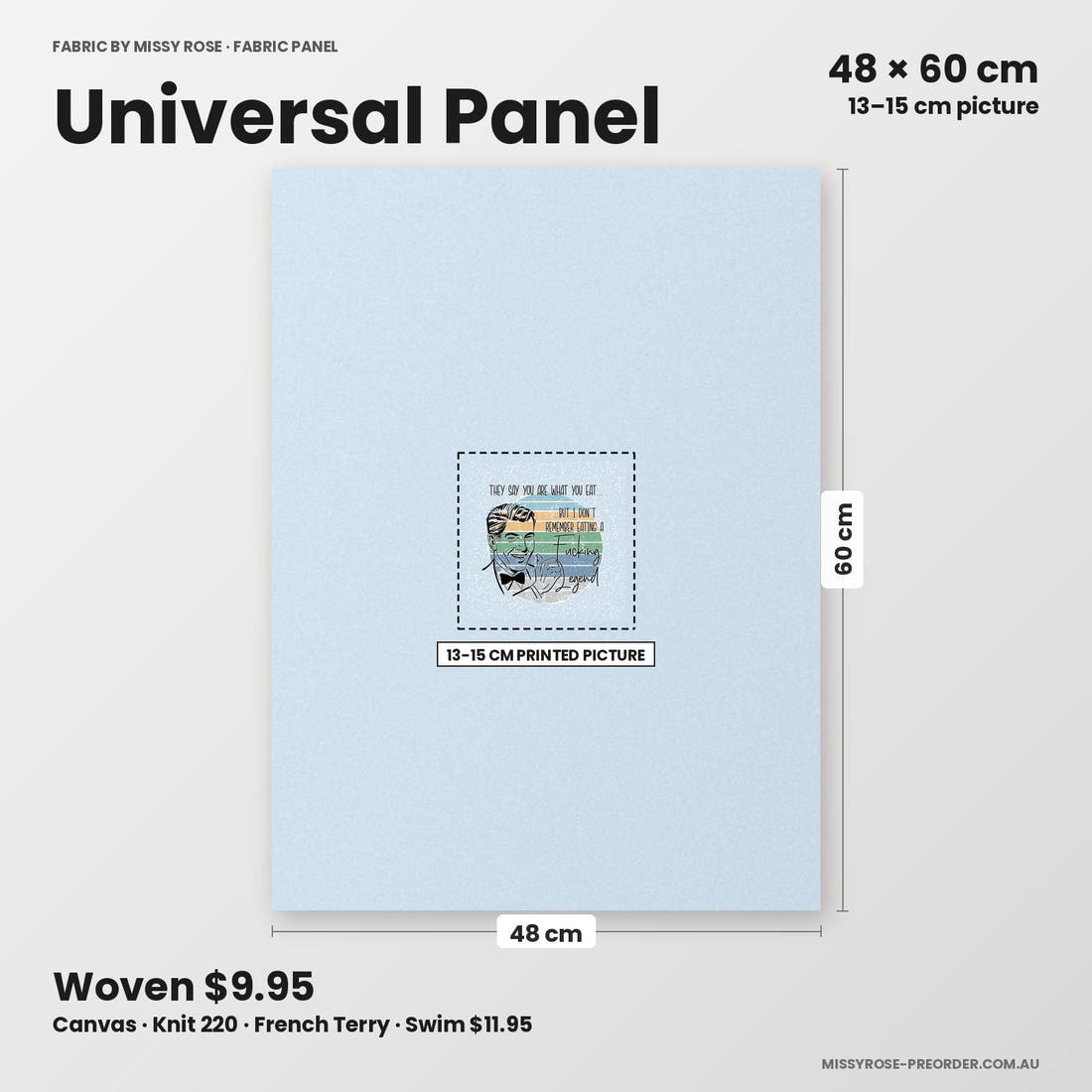Profanity Fabric Panel 227 universal panel sizing – 13–15 cm printed picture on 48 × 60 cm fabric | Fabric by Missy Rose