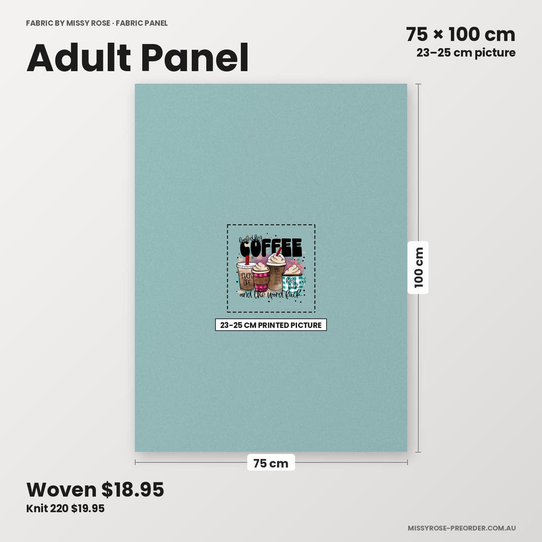 Profanity Fabric Panel 23 adult panel sizing – 23–25 cm printed picture on 75 × 100 cm fabric | Fabric by Missy Rose
