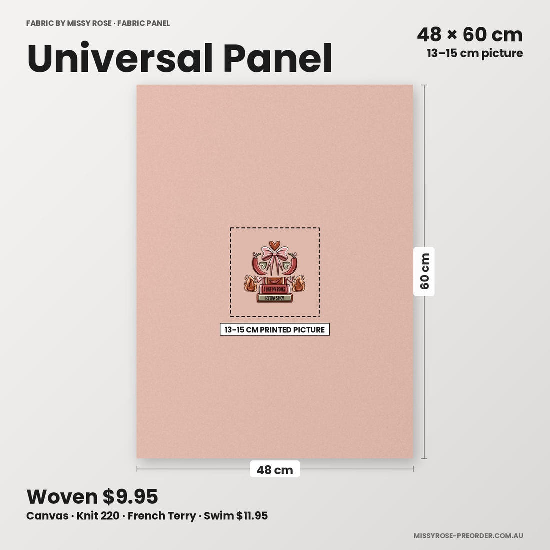 Profanity Fabric Panel 233 universal panel sizing – 13–15 cm printed picture on 48 × 60 cm fabric | Fabric by Missy Rose