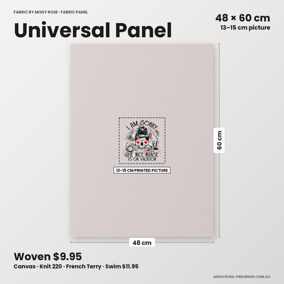 Profanity Fabric Panel 234 universal panel sizing – 13–15 cm printed picture on 48 × 60 cm fabric | Fabric by Missy Rose