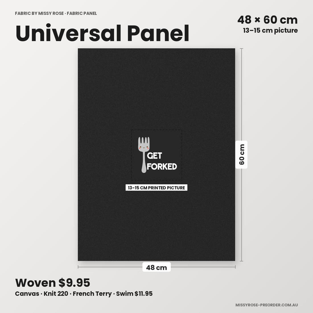 Profanity Fabric Panel 236 universal panel sizing – 13–15 cm printed picture on 48 × 60 cm fabric | Fabric by Missy Rose