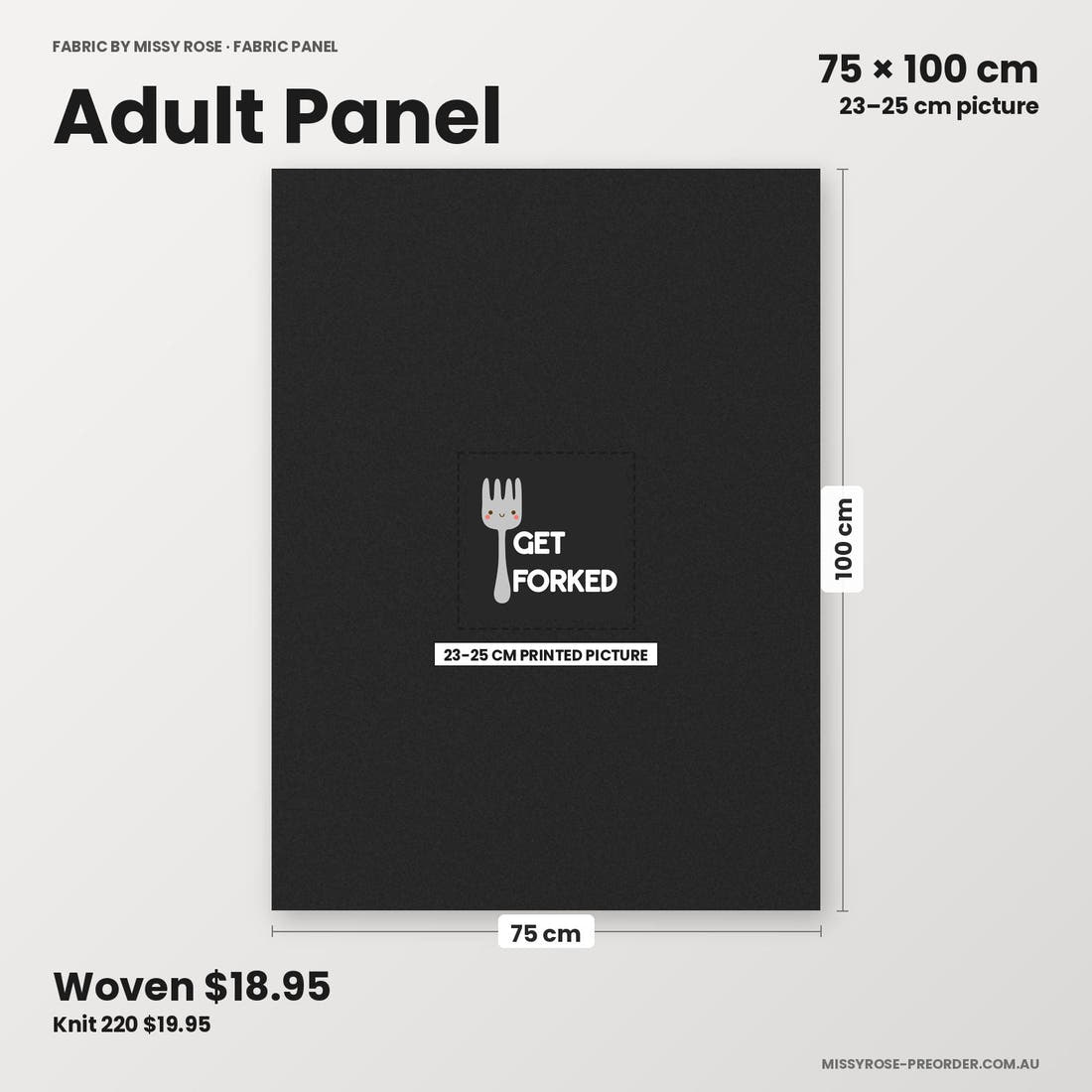 Profanity Fabric Panel 236 adult panel sizing – 23–25 cm printed picture on 75 × 100 cm fabric | Fabric by Missy Rose