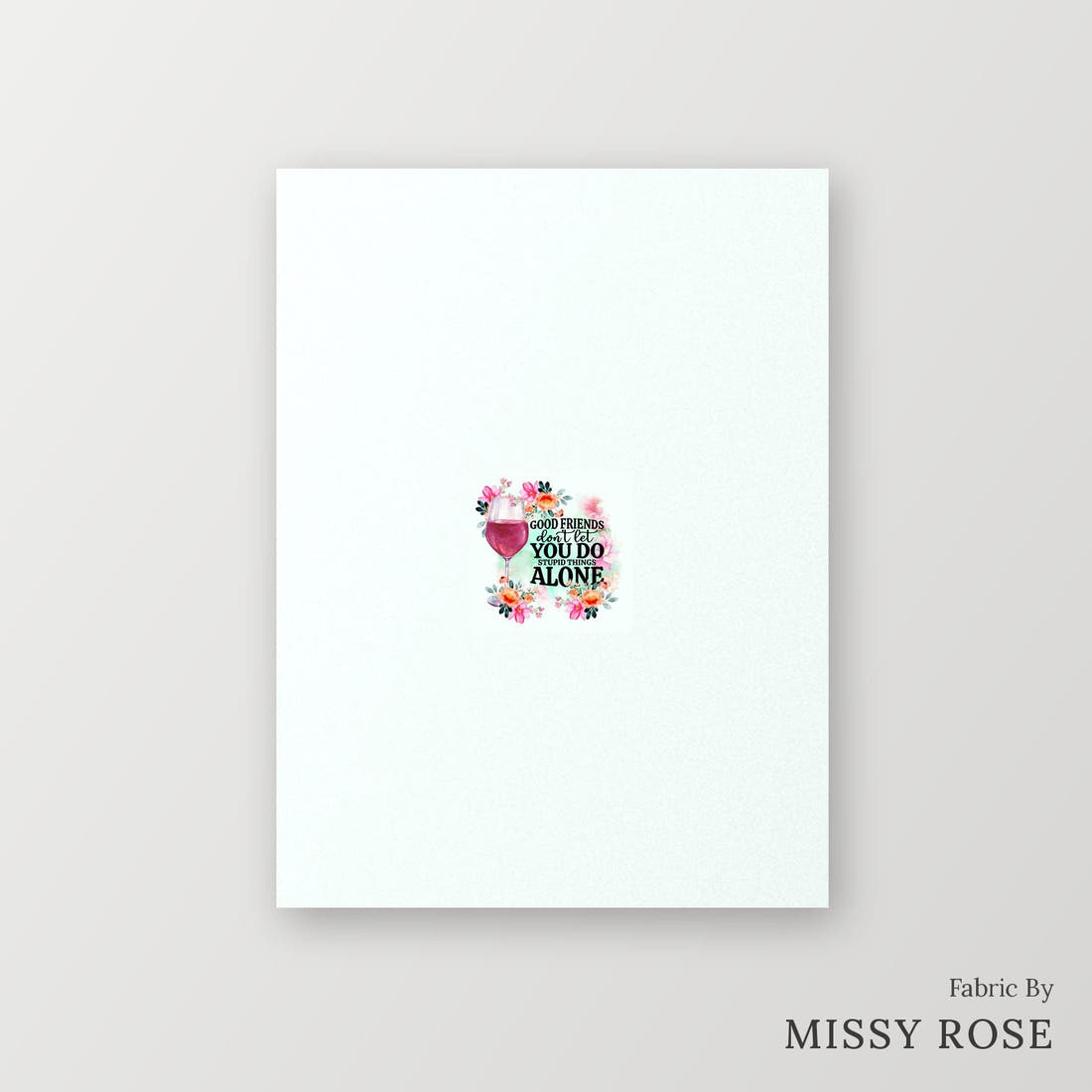 Profanity Fabric Panel 242 – printed fabric panel with centred picture, custom printed to order | Fabric by Missy Rose