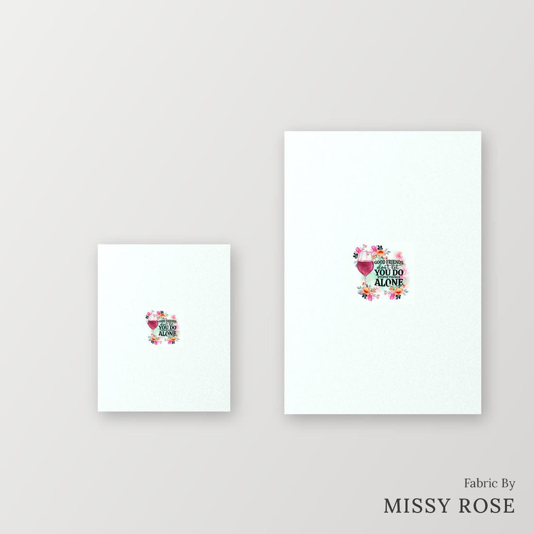 Profanity Fabric Panel 242 – universal and adult panel sizes side by side | Fabric by Missy Rose