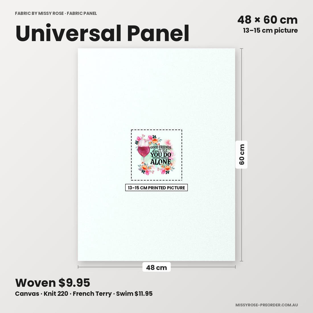 Profanity Fabric Panel 242 universal panel sizing – 13–15 cm printed picture on 48 × 60 cm fabric | Fabric by Missy Rose