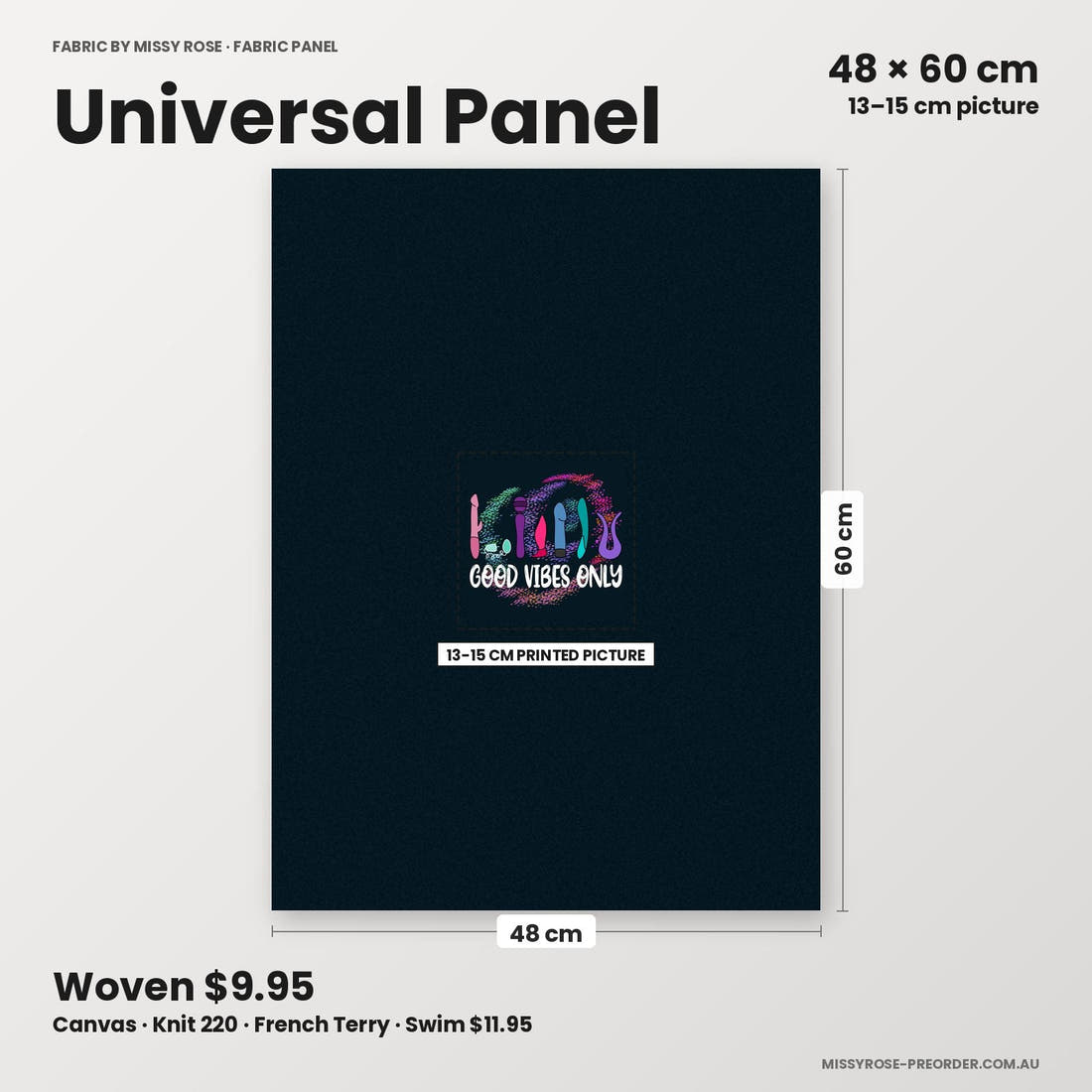 Profanity Fabric Panel 243 universal panel sizing – 13–15 cm printed picture on 48 × 60 cm fabric | Fabric by Missy Rose