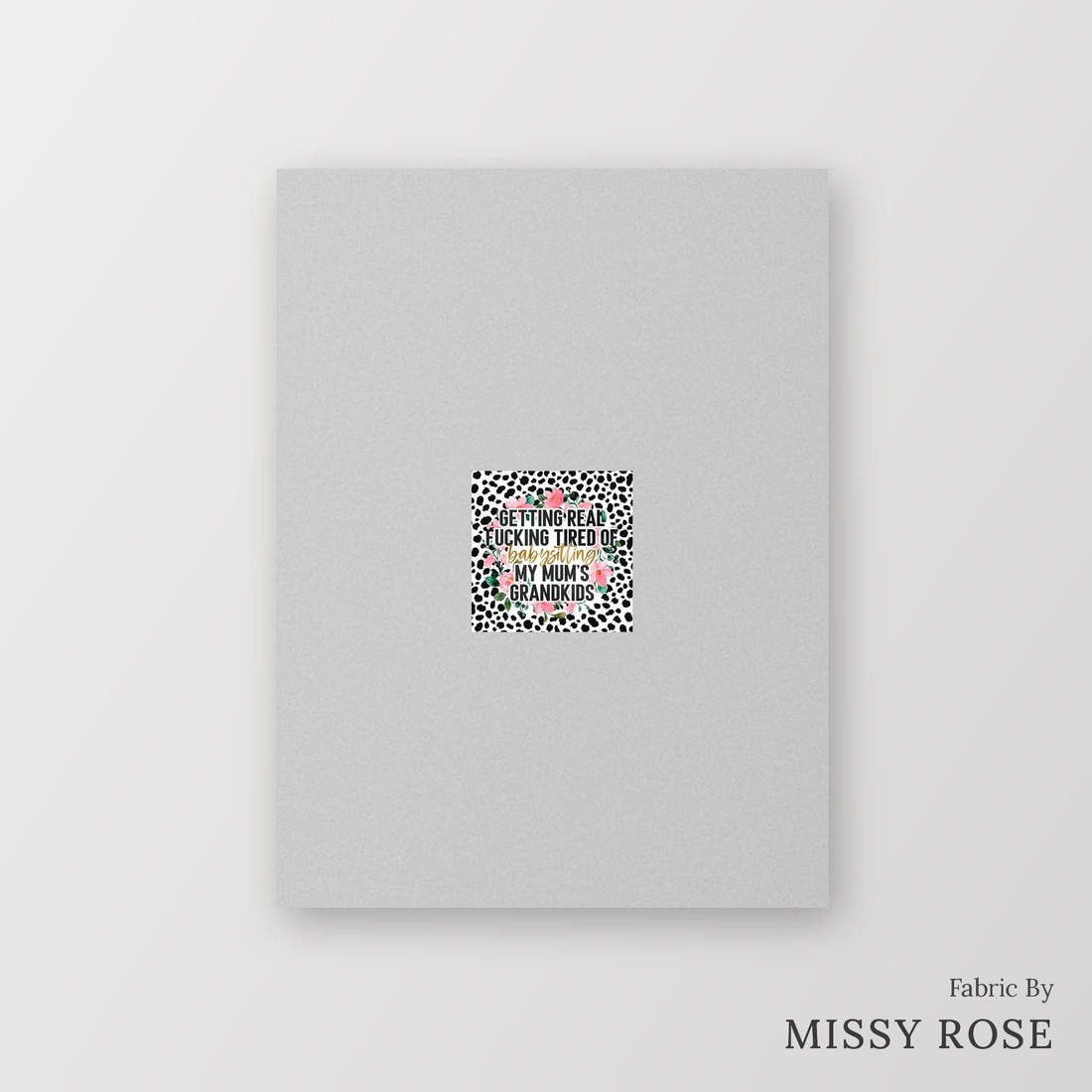 Profanity Fabric Panel 244 – printed fabric panel with centred picture, custom printed to order | Fabric by Missy Rose