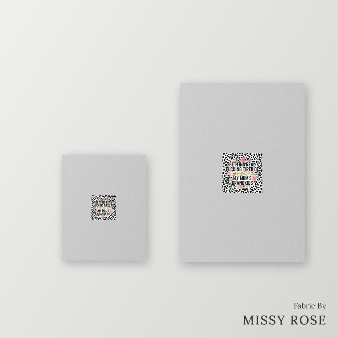 Profanity Fabric Panel 244 – universal and adult panel sizes side by side | Fabric by Missy Rose