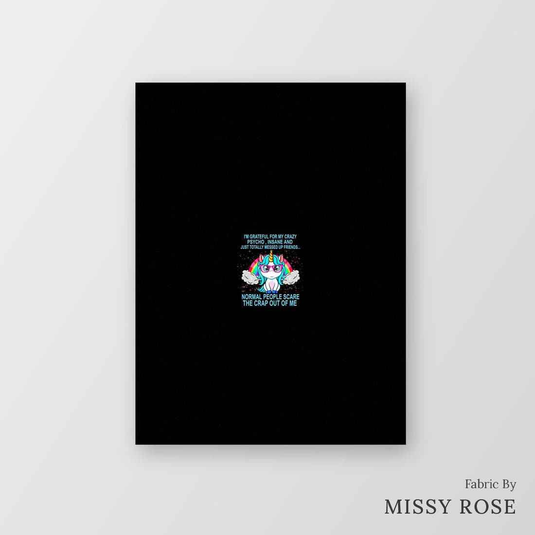 Profanity Fabric Panel 245 – printed fabric panel with centred picture, custom printed to order | Fabric by Missy Rose