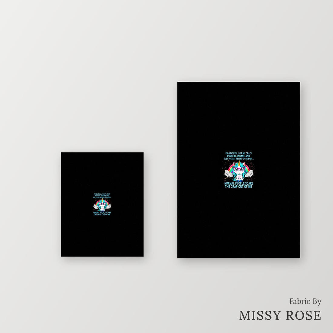 Profanity Fabric Panel 245 – universal and adult panel sizes side by side | Fabric by Missy Rose