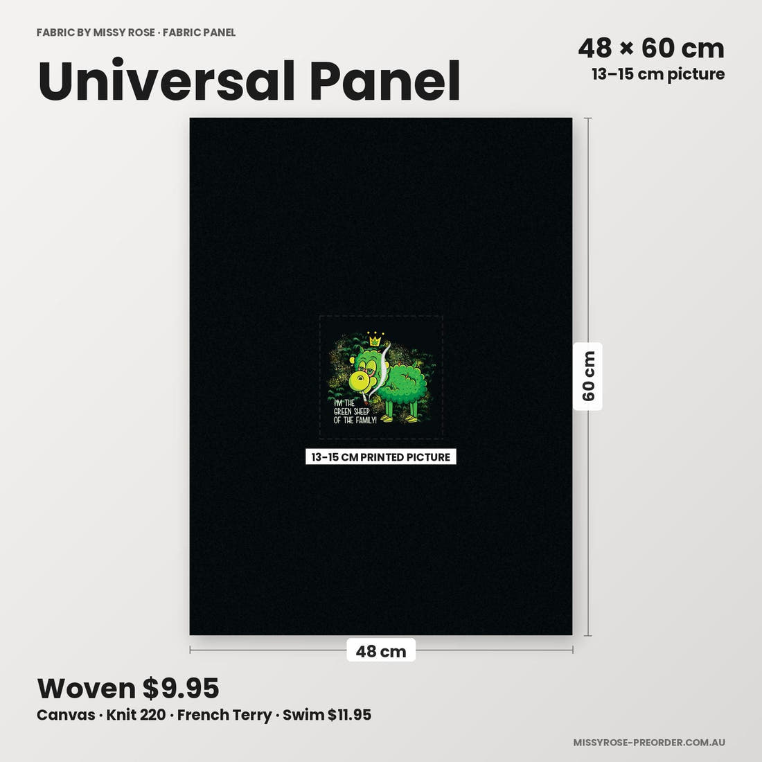 Profanity Fabric Panel 246 universal panel sizing – 13–15 cm printed picture on 48 × 60 cm fabric | Fabric by Missy Rose